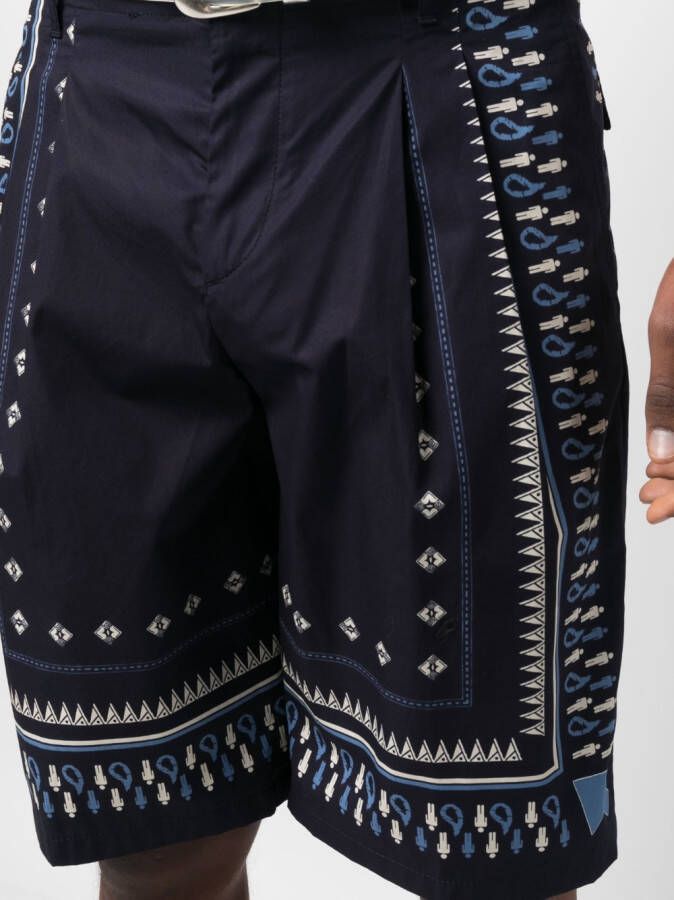 ETRO Shorts met geometrische print Blauw