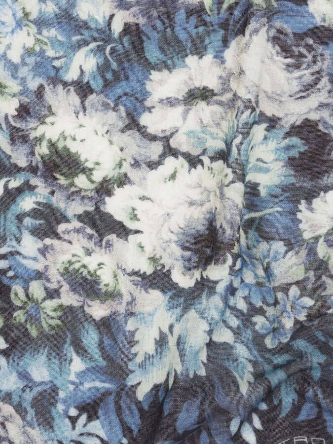 ETRO Sjaal met bloemenprint Blauw