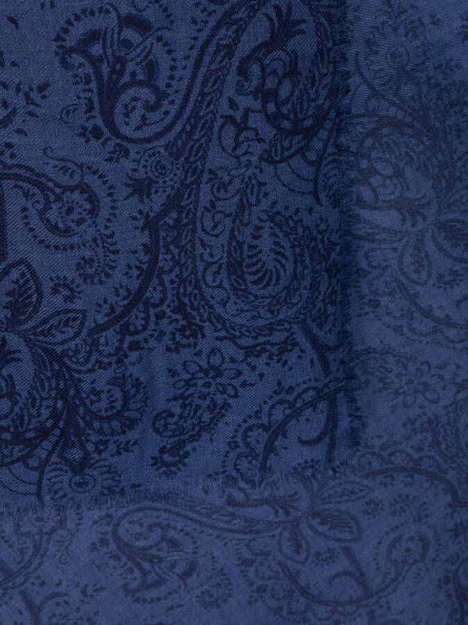 ETRO Sjaal met paisley-print Blauw