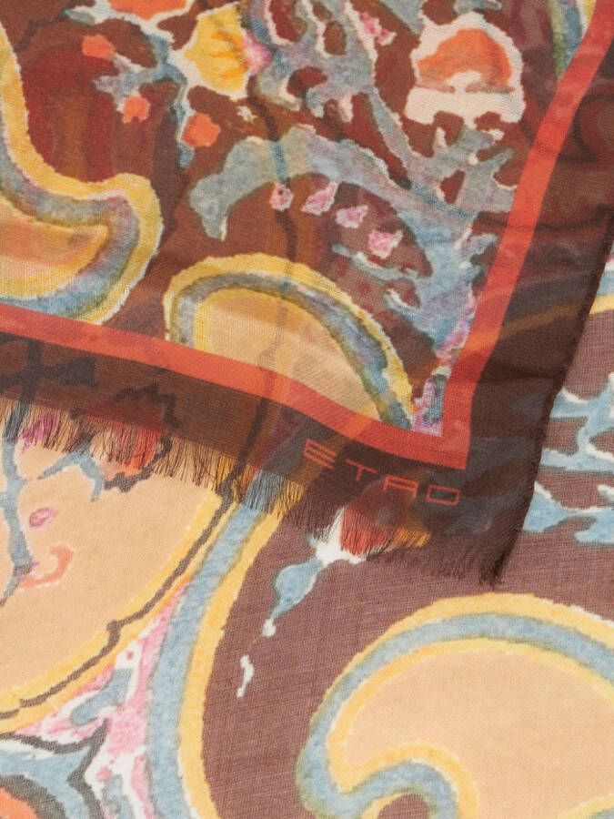 ETRO Sjaal met paisley print Bruin