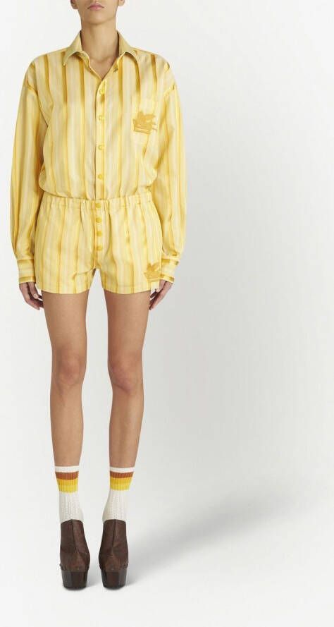 ETRO Gestreepte blousejurk Geel