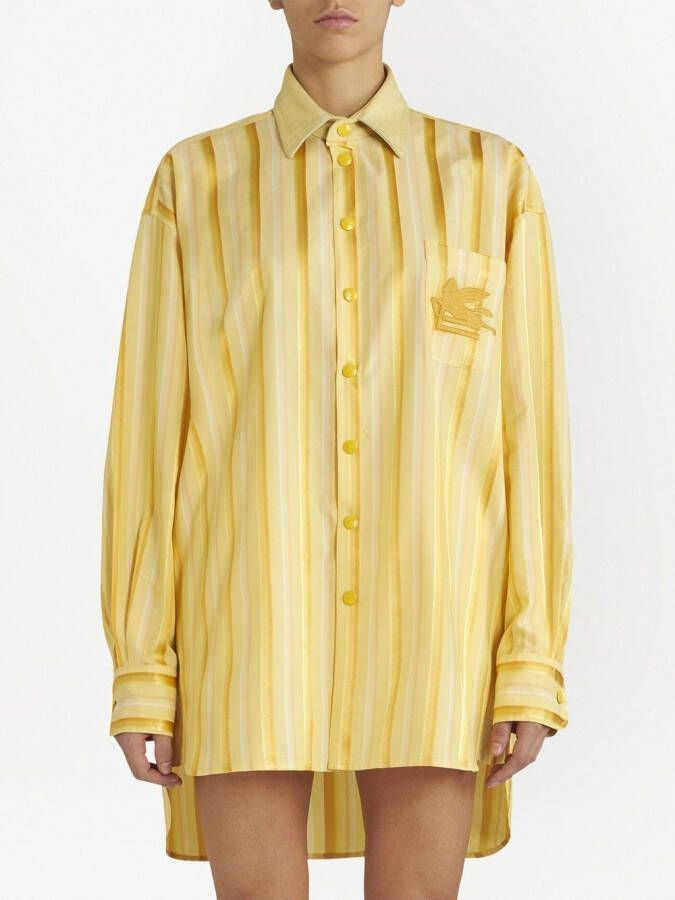 ETRO Gestreepte blousejurk Geel
