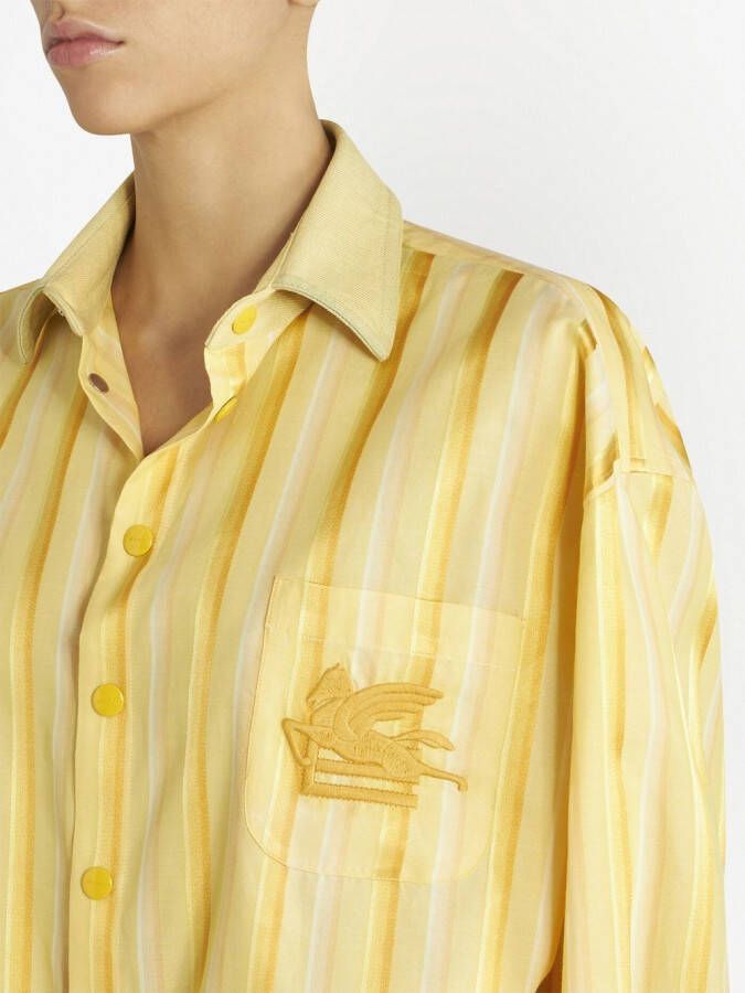 ETRO Gestreepte blousejurk Geel
