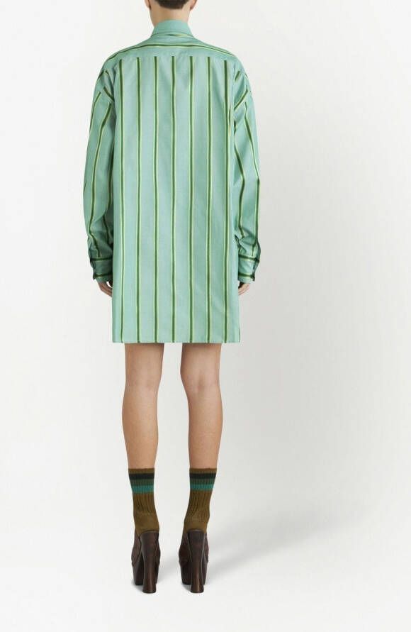 ETRO Gestreepte blousejurk Groen