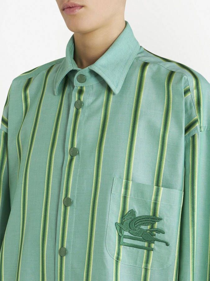 ETRO Gestreepte blousejurk Groen