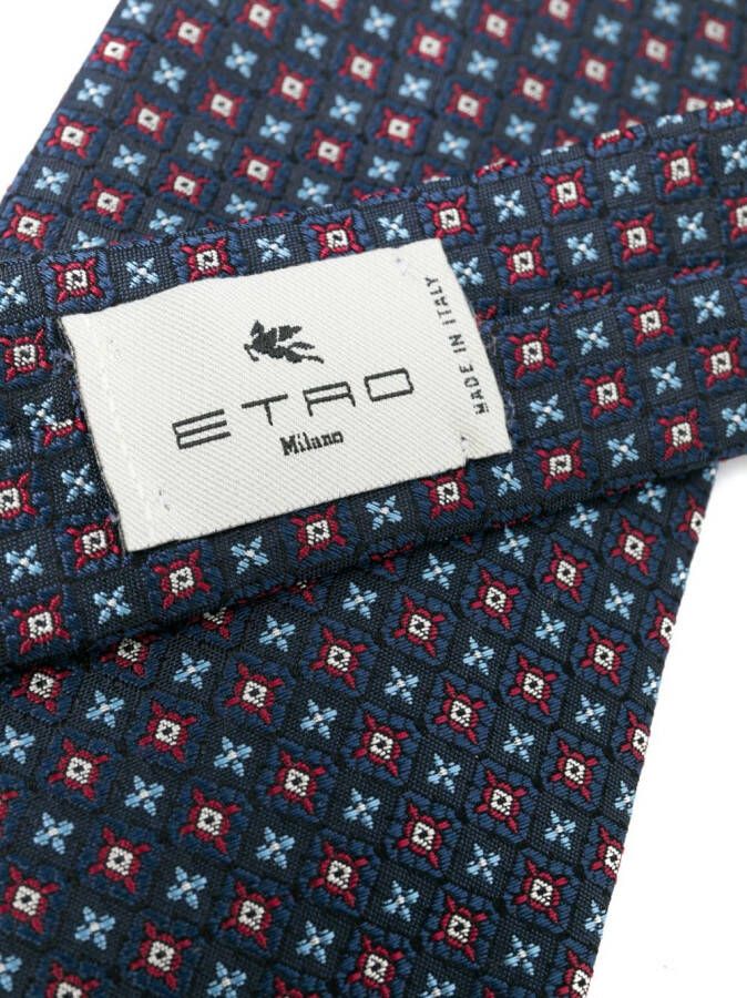 ETRO Stropdas met geometrisch patroon Blauw