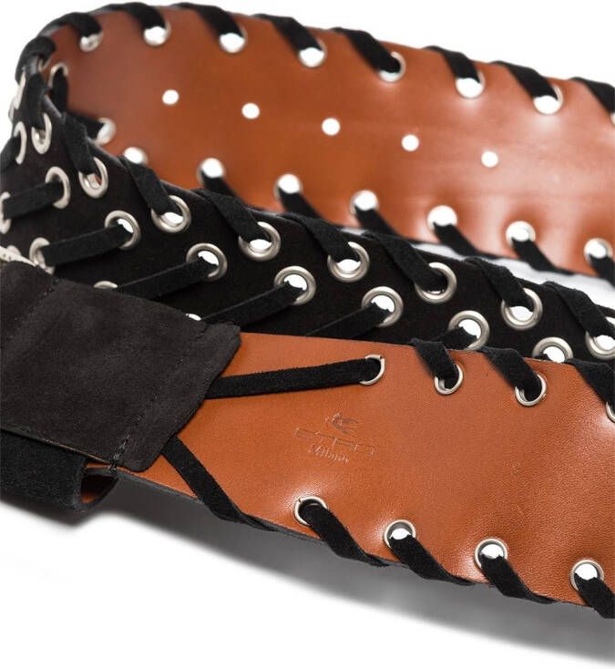ETRO Suède riem Zwart