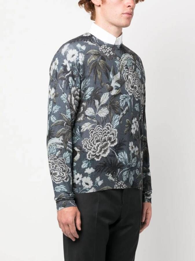 ETRO Sweater met bloemenprint Blauw