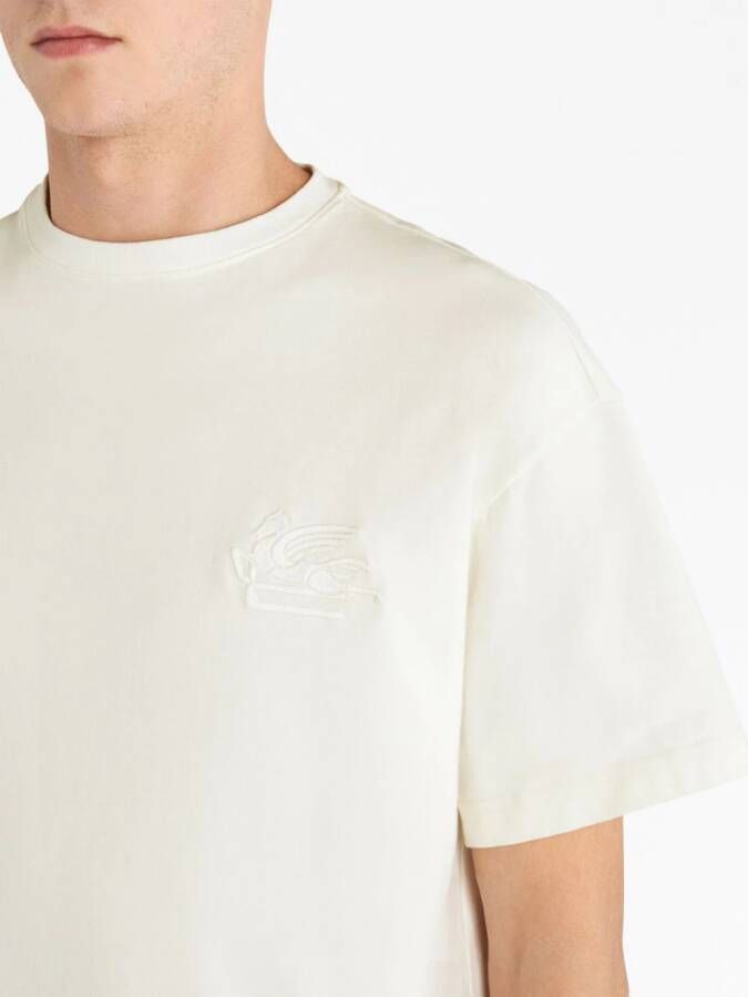 ETRO T-shirt met geborduurd logo Beige