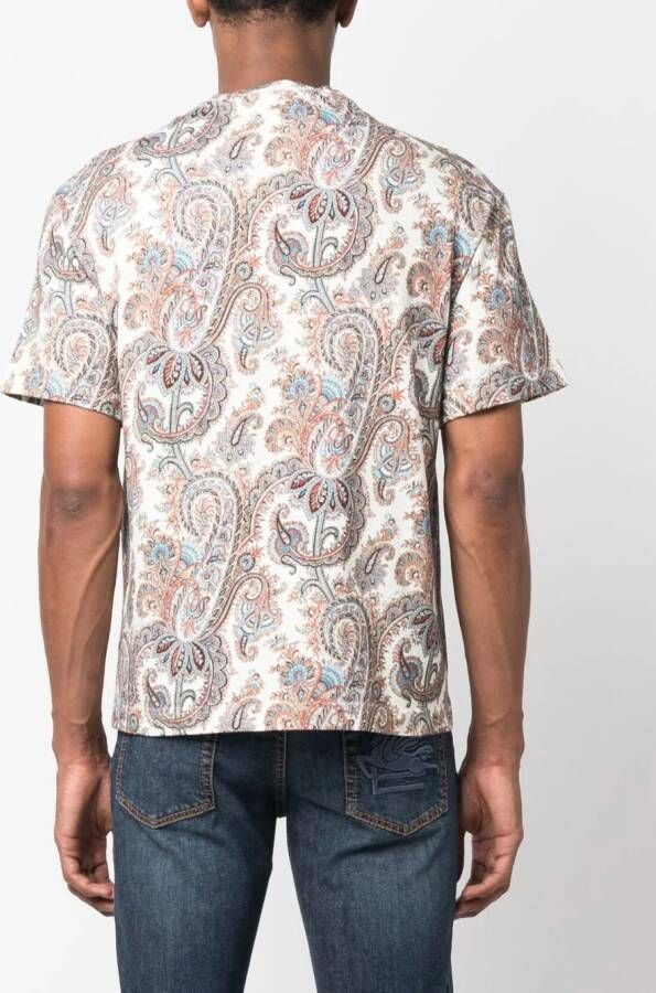 ETRO T-shirt met paisley-print Beige