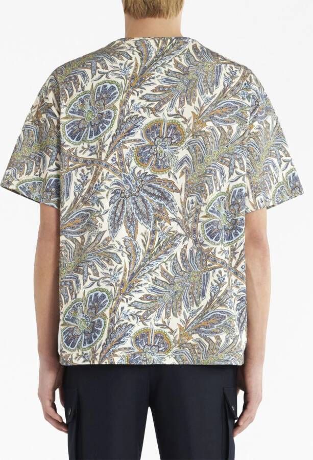 ETRO T-shirt met paisley-print Blauw