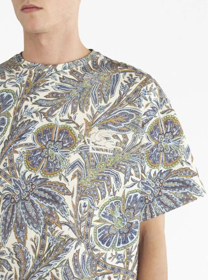 ETRO T-shirt met paisley-print Blauw