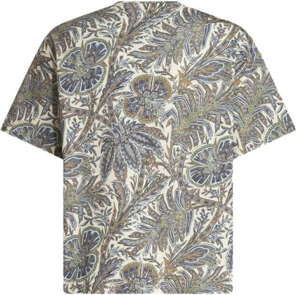 ETRO T-shirt met paisley-print Blauw