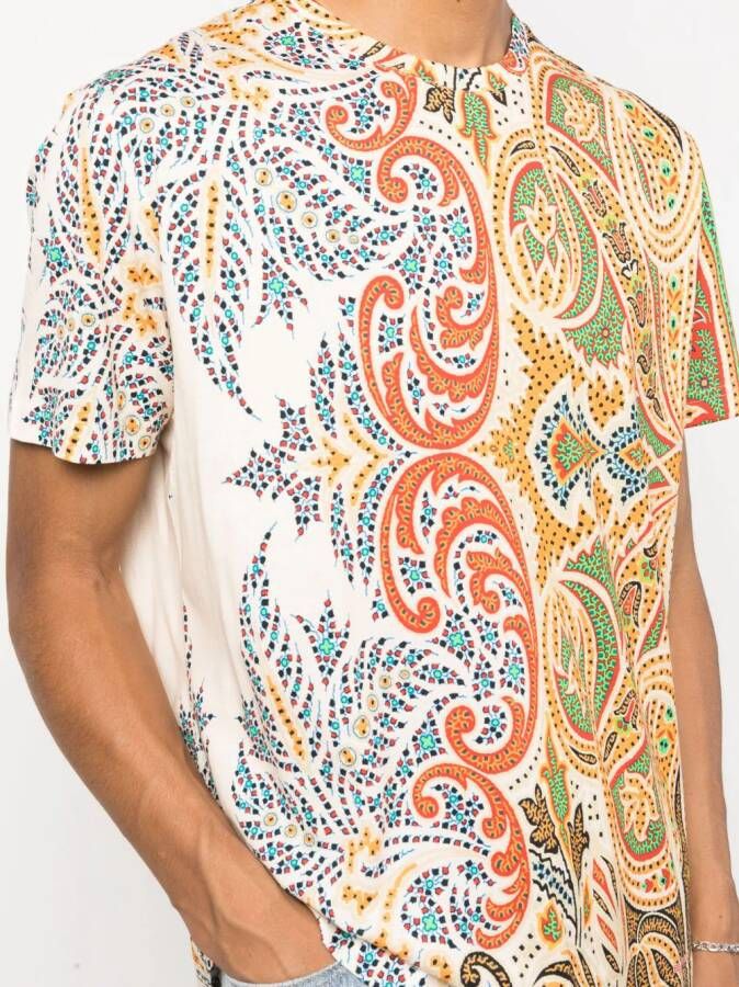 ETRO T-shirt met paisley-print Oranje