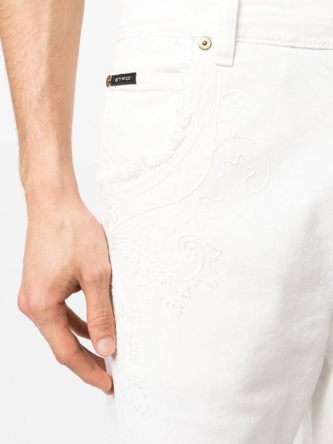 ETRO Broek met borduurwerk Wit