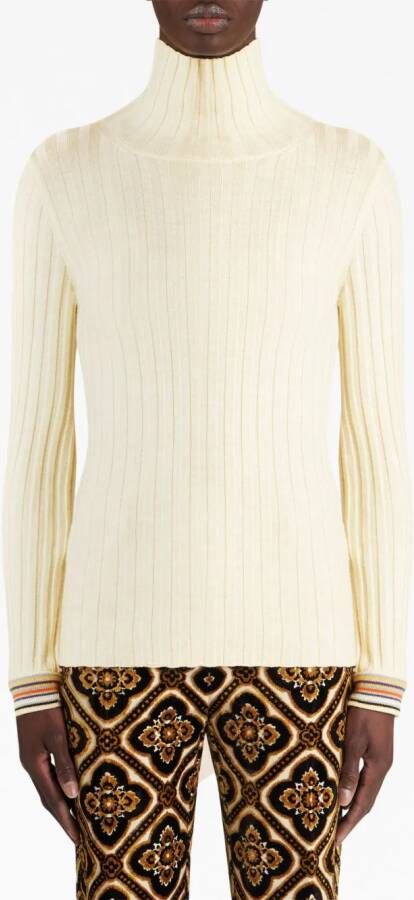 ETRO Trui met gestreepte afwerking Wit