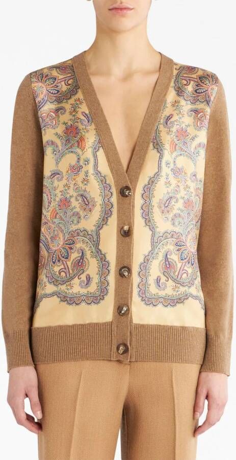ETRO Vest met bloemenprint Bruin