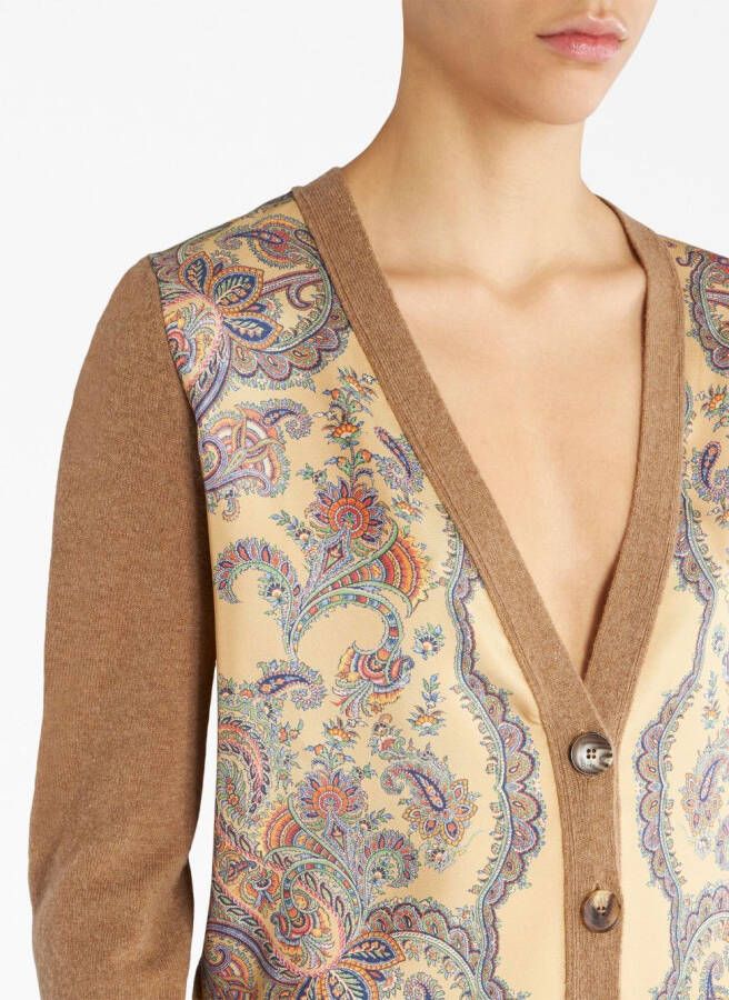ETRO Vest met bloemenprint Bruin