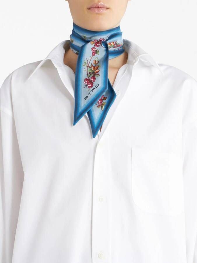 ETRO Zijden sjaal Blauw