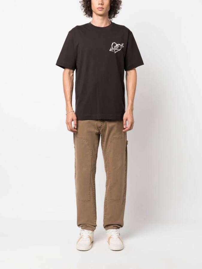 Études Studio T-shirt met borduurwerk Bruin