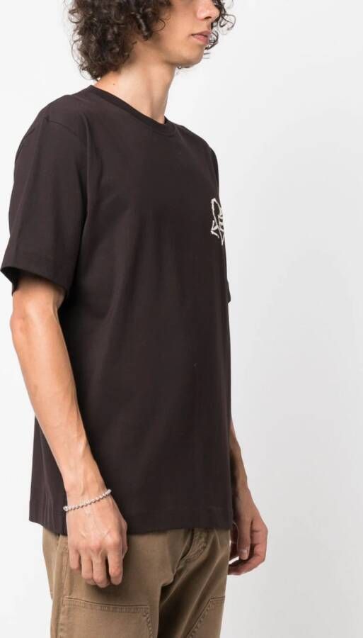 Études Studio T-shirt met borduurwerk Bruin
