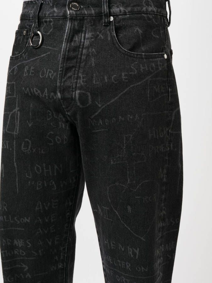 Etudes Jeans met print Zwart