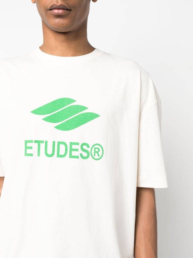 Etudes T-shirt met logoprint Beige