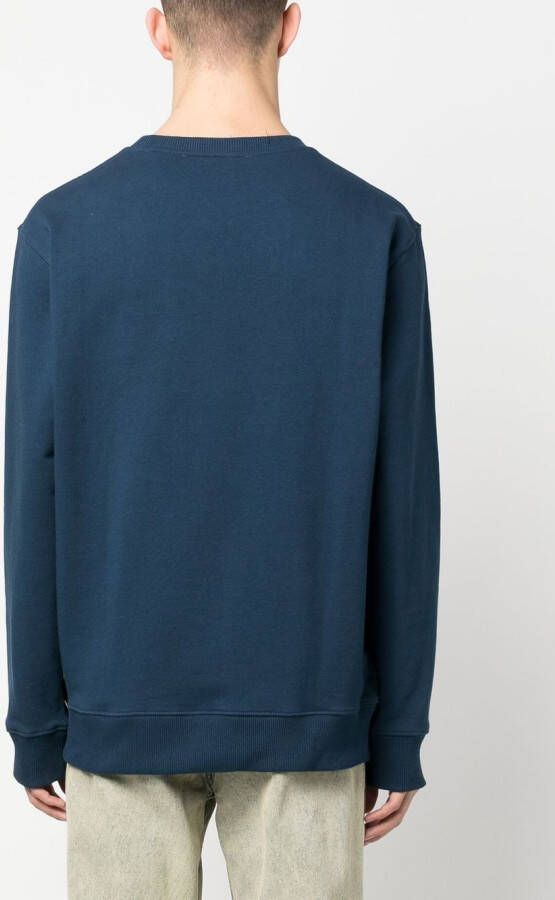 Etudes Sweater met geborduurd logo Blauw