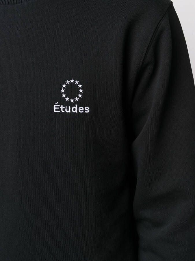Etudes Sweater met geborduurd logo Zwart