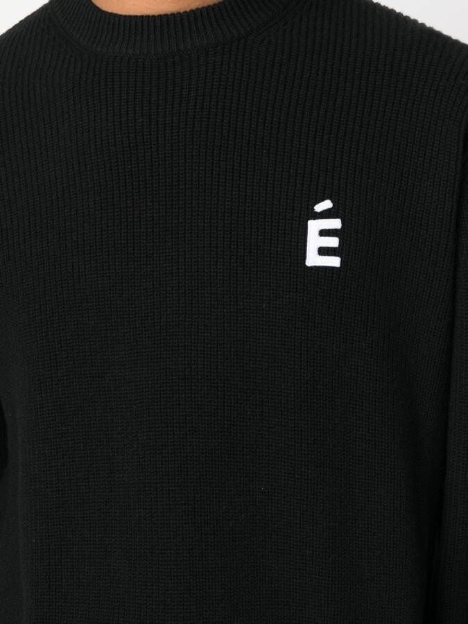Etudes Sweater met logopatch Zwart