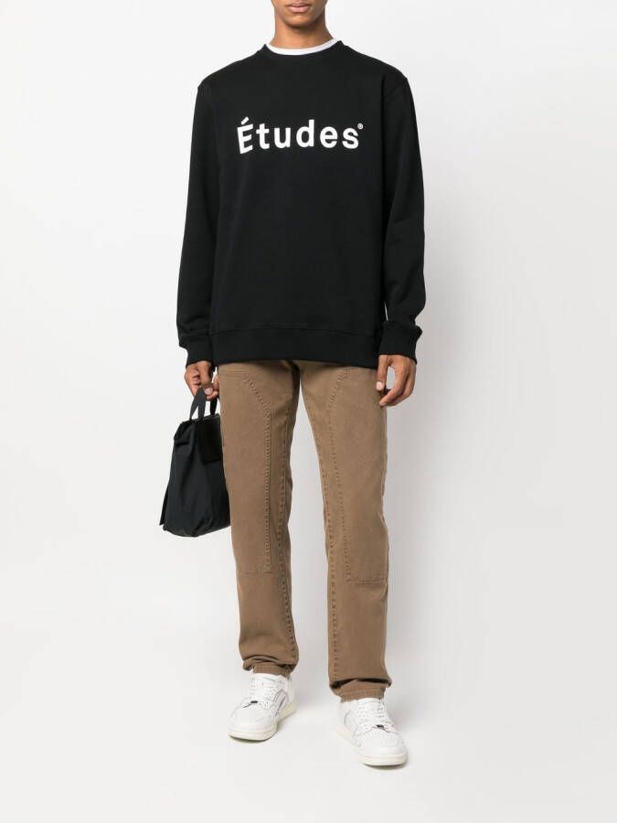 Etudes Sweater met logoprint Zwart