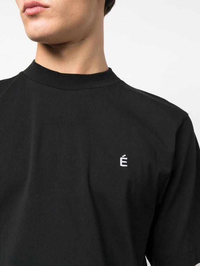 Etudes T-shirt met geborduurd logo Zwart