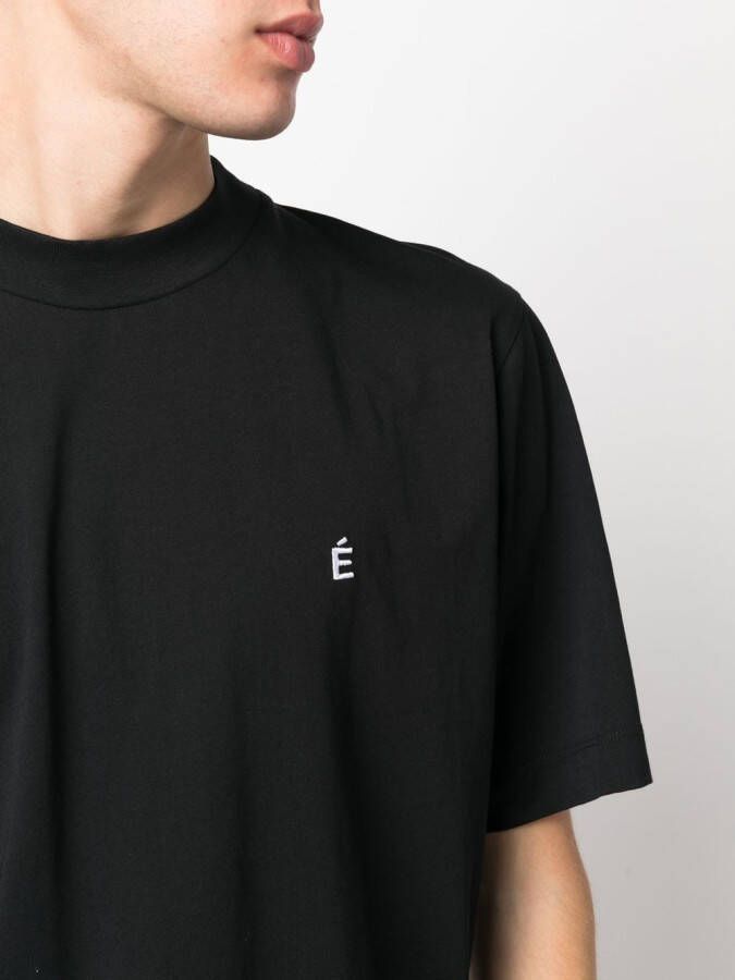 Etudes T-shirt met geborduurd logo Zwart