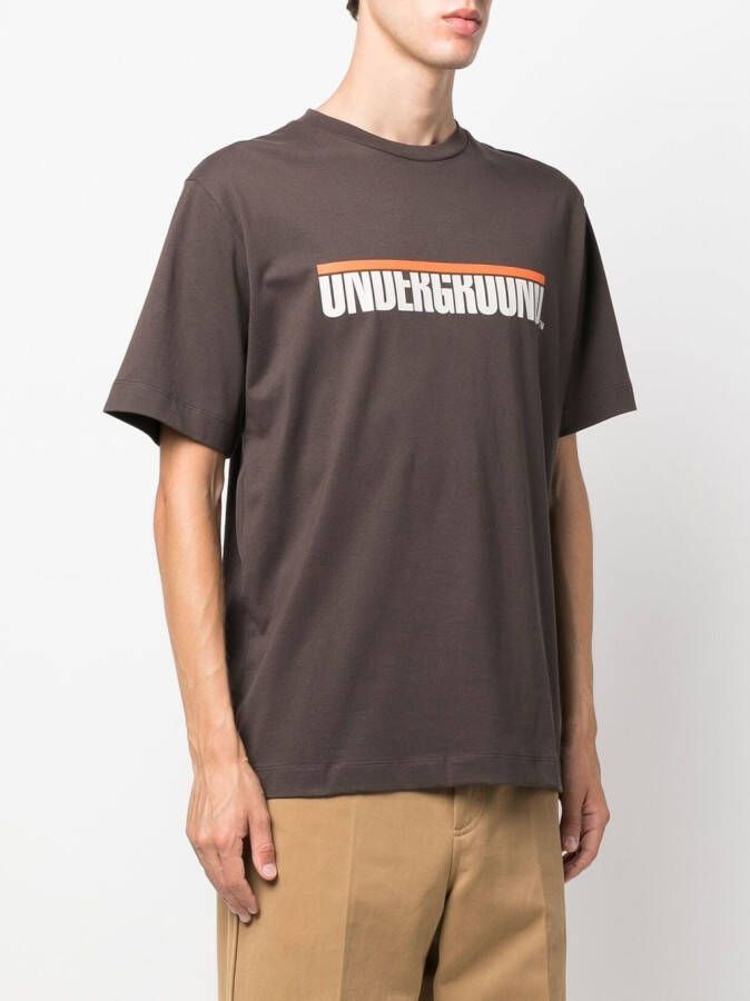 Études Studio T-shirt met logoprint Bruin