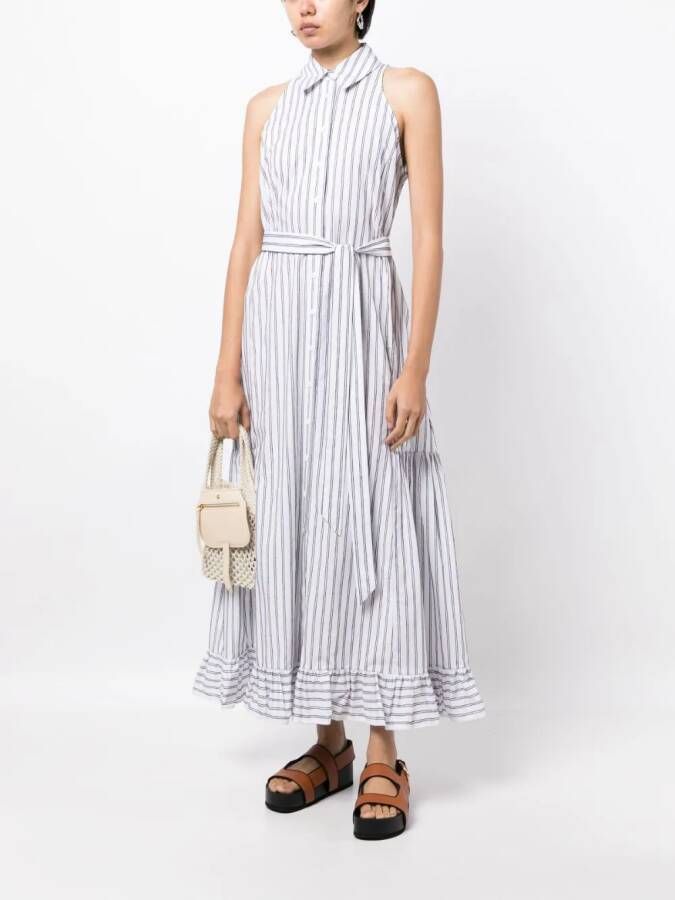 Evi Grintela Gestreepte blousejurk Blauw