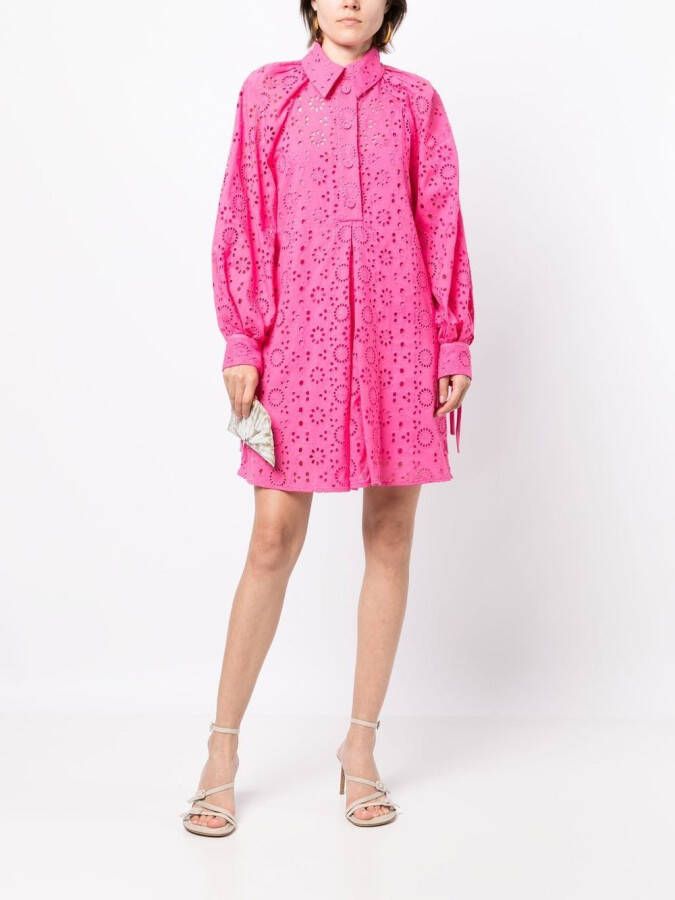 Evi Grintela Jurk met pofmouwen Roze