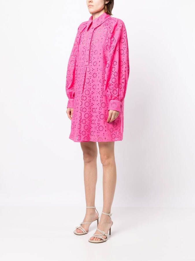 Evi Grintela Jurk met pofmouwen Roze
