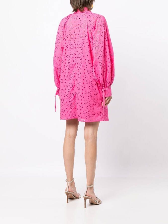 Evi Grintela Jurk met pofmouwen Roze