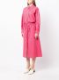 Evi Grintela Gestreepte midi-blousejurk Roze - Thumbnail 3