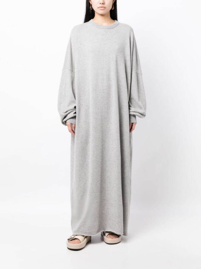 extreme cashmere Midi-jurk met mélange-effect Grijs