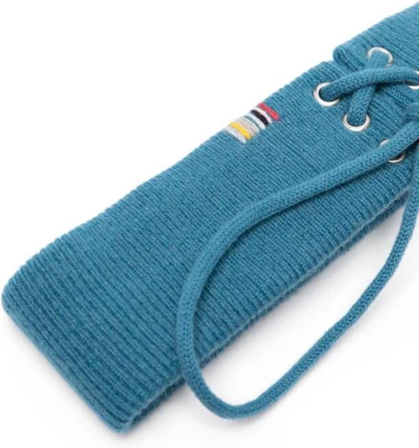 extreme cashmere Ribgebreide riem Blauw