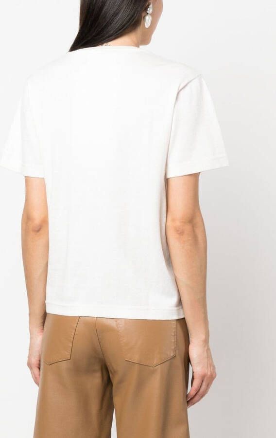 extreme cashmere T-shirt van katoenmix Wit