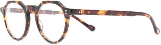 Eyevan7285 Bril met geometrisch montuur Bruin