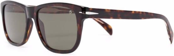Eyewear by David Beckham Zonnebril met schildpadschild design Bruin
