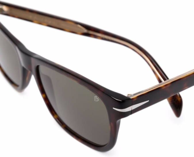 Eyewear by David Beckham Zonnebril met schildpadschild design Bruin