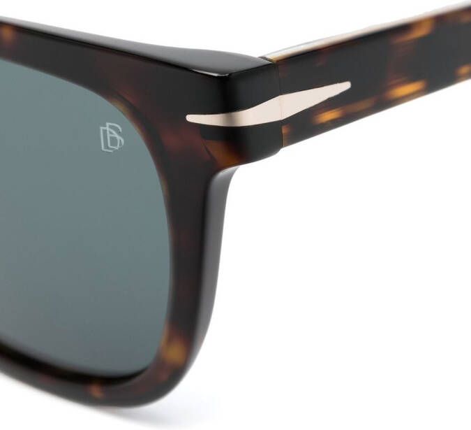 Eyewear by David Beckham Zonnebril met schildpadschild design Bruin