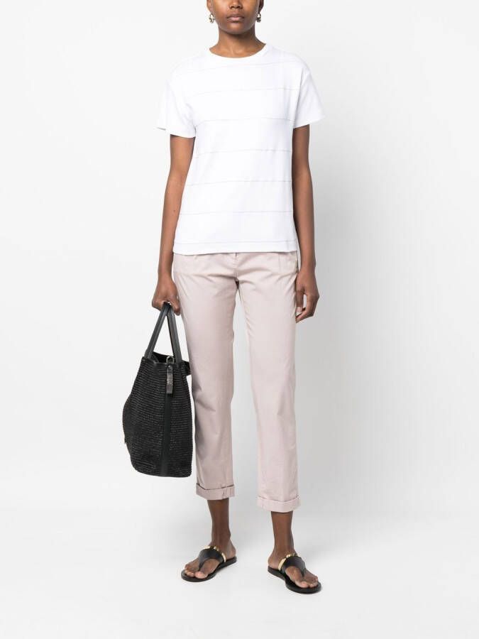 Fabiana Filippi T-shirt met kralen Wit