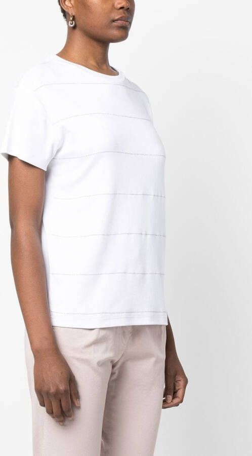 Fabiana Filippi T-shirt met kralen Wit