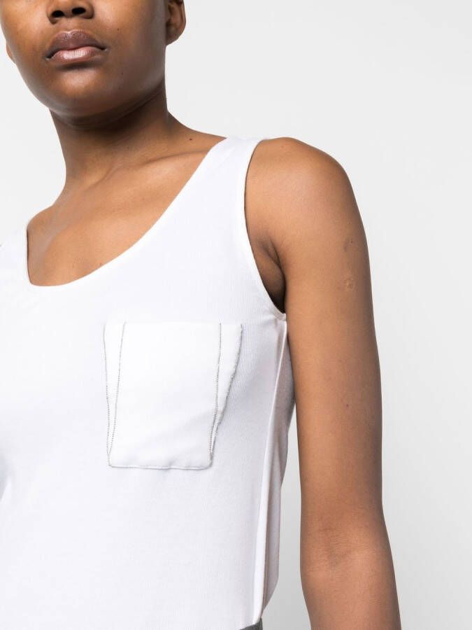 Fabiana Filippi Tanktop verfraaid met kralen Wit
