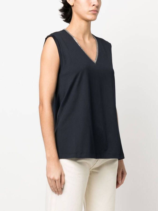 Fabiana Filippi Top verfraaid met kralen Blauw